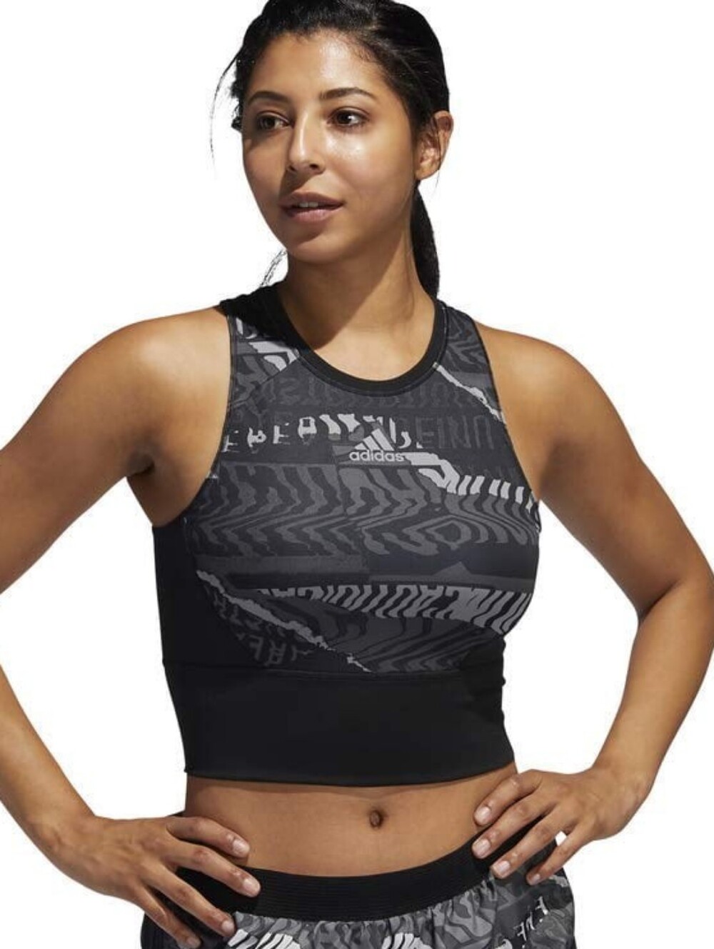 NWOT Adidas Own The Run City Clash Crop Top Womens XS